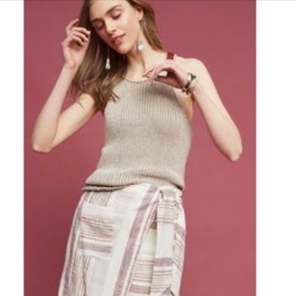 Anthropologie Dresses & Skirts - Holding Horses Avery Stripe Fringe Tie Skirt